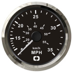 Spidometro Pitot 0-35 MPH nero/lucida
