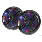 Coppia di casse a due vie con LED RGB progr. 6,25'' nere