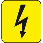 Adesivo pericolo corrente (foglio da 10 loghi) 25x27