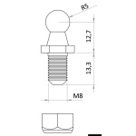 Pallina fissaggio molle gas