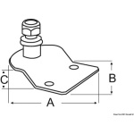 Piastrina inox sbalzo con perno - immagine 2