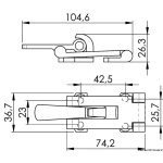 Chiusura a leva inox 104,6x36,7 mm - immagine 2