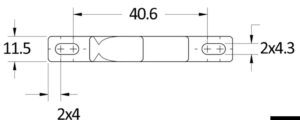 Chiusura a spinta con gancio Grabber 40,6 mm nero