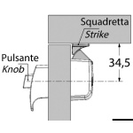 Pulsante in ottone completo di serratura - immagine 2