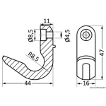 Gancio inox ad alta resistenza 47x16x44 mm - immagine 2