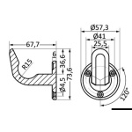 Gancio inox ad alta resistenza 73,6x67,7x57,3 mm - immagine 2