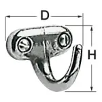 Gancetto inox 25x25 mm