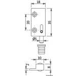 Cerniera a spillo DX + SX in ottone cm 18 x 35 - immagine 3