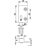 Cerniera a spillo DX + SX in ottone cm 18 x 35 - immagine 4