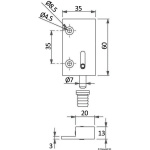Cerniera a spillo DX + SX in ottone cm 35 x 60 - immagine 3