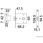 Serratura incasso ottone cromato 60x70 mm - immagine 3