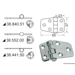 Cerniera nodo rovesciato 55x37 mm
