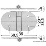 Cerniera inox rovesciata 68,5x38,5 mm - immagine 2