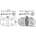 Cerniera inox 68x39 mm