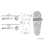 Cerniera inox rovesciata 107x39 mm