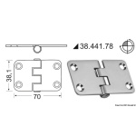 Cerniera inox rovesciata 70x38,1 mm