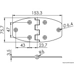 Cerniera inox trapezoidale 153x75x3,6mm - immagine 2