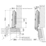 Cerniera in acciaio inox con ammortizzatore in ABS - immagine 2