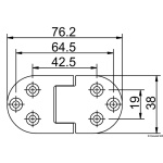 Cerniera autoreggente 76x38 mm nodo sporgente