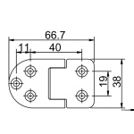 Cerniera autoreggente 67x38 mm nodo sporgente