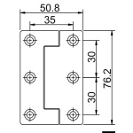 Cerniera autoreggente 51x78 mm nodo sporgente - immagine 3