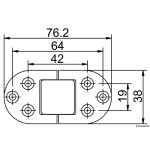Cerniera autoreggente a 2 perni 76x38 mm