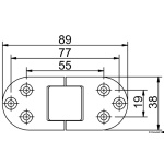Cerniera inox con fori 89x38 mm