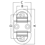 Pad eye 59x99 mm doppio anello 8 mm BL 6800 kg - immagine 3