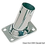 Basetta rettangolare inox 60° 25 mm