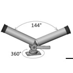Portacanne orientabile in acciaio inox 316 per fissaggio su piano - immagine 2