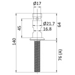 Basetta candeliere 25 x 1,5 mm - immagine 2