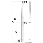 Candeliere inox 710 mm - immagine 2