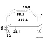 Handrail 8-5/8" (oval bracket) ss304