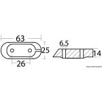 Anodo alluminio L.L. F.B./Yam/Mar 4/5/6Hp - immagine 2