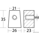Anodo zinco piede Yamaha 30/60 HP - immagine 3