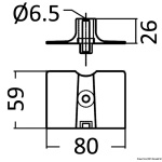 Anodo alluminio Yamaha mm 80x58 - immagine 2