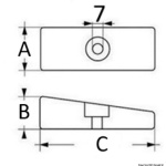 Anodo a piastrina 75/225 mm 36x72 - immagine 3