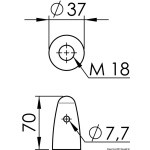Ogiva zinco per elica Ø 22/25/30 mm