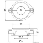 Anodo alluminio collare Volvo Ø mm 107 - immagine 2