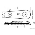 Anodo ovale VETUS 1000 g - immagine 2