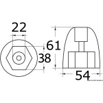 Anodo magnesio ogiva Bravo III - immagine 2