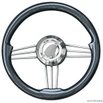 Volante inox+carbonio 350 mm