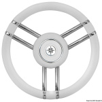 Volante Apollo inox+poliuretano Ø 350 mm bianco