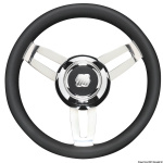 Volante Morosini nero 350mm razze inox 304