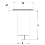 Boccola da incasso con cerniera dritta