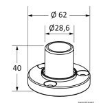 Basetta T-Top tubo 32 mm