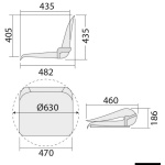Sedile con schienale ribaltab.e sfil. Bianco/blu - immagine 2