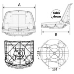 Sedile grigio da pesca ribaltabile - immagine 2