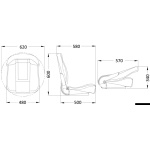 Sedile comfort CP48 con schienale alto ribaltabile da rivestire - immagine 2