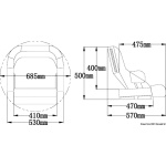 Sedile anatomico imbottito con Flip Up H52R bianco - immagine 2